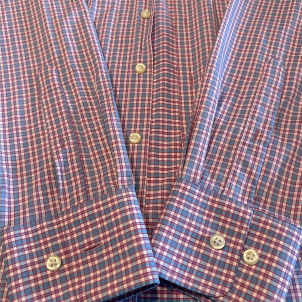 Peter Millar Blue and Pink Casual Button Down Shirt - Picture 5 of 7